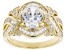 Pre-Owned White Cubic Zirconia 18K Yellow Gold Over Sterling Silver Ring 4.93ctw