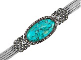 Pre-Owned Blue Turquoise Sterling Silver Bracelet