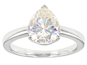 Pre-Owned Strontium Titanate rhodium over sterling silver ring 3.00ct.