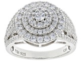 Pre-Owned White Cubic Zirconia Rhodium Over Sterling Silver Ring 2.52ctw