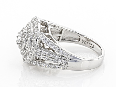 Pre-Owned White Cubic Zirconia Rhodium Over Sterling Silver Ring 2.52ctw