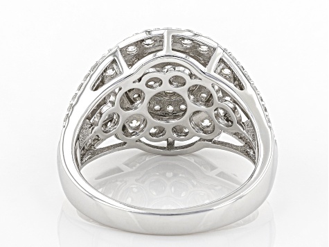 Pre-Owned White Cubic Zirconia Rhodium Over Sterling Silver Ring 2.52ctw