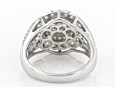 Pre-Owned White Cubic Zirconia Rhodium Over Sterling Silver Ring 2.52ctw