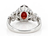 Pre-Owned Red Garnet Rhodium Over Sterling Silver Solitaire Ring 2.13ct