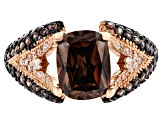 Pre-Owned Mocha And White Cubic Zirconia 18K Rose Gold Over Sterling Silver Ring 4.64ctw