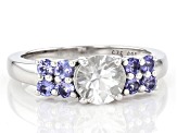 Pre-Owned White Zircon Rhodium Over Sterling Silver Ring 2.07ctw
