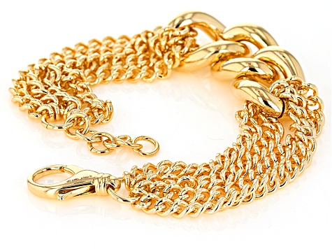 Pre-Owned Moda Al Massimo® 18k Yellow Gold Over Bronze Grande Curb 9 inch Bracelet