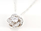 Pre-Owned White Cubic Zirconia Rhodium Over Sterling Silver Pendant With Chain 2.55ctw