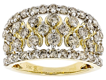 Picture of Pre-Owned Candlelight Diamonds™ 10k Yellow Gold Wide Band Ring 1.50ctw