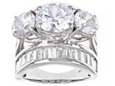Pre-Owned White Cubic Zirconia Platinum Over Sterling Silver Ring 15.72ctw