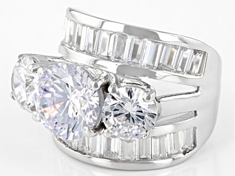 Pre-Owned White Cubic Zirconia Platinum Over Sterling Silver Ring 15.72ctw