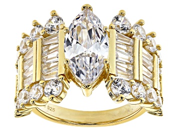 Picture of Pre-Owned White Cubic Zirconia 18K Yellow Gold Over Sterling Silver Ring 7.81ctw