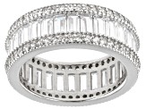 Pre-Owned White Cubic Zirconia Rhodium Over Sterling Silver Eternity Band 5.00ctw