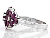 Pre-Owned Purple Rhodolite Rhodium Over Sterling Silver Ring 2.54ctw