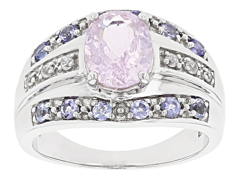 Pre-Owned Kunzite Rhodium Over Sterling Silver Ring 2.59ctw