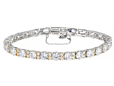 Pre-Owned White Cubic Zirconia Platineve Bracelet 24.10ctw