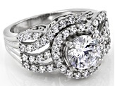 Pre-Owned White Cubic Zirconia Rhodium Over Sterling Silver Ring 5.33ctw