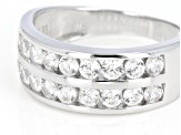 Pre-Owned White Zircon Rhodium Over Sterling Silver Band Ring 1.53ctw