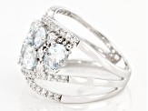 Pre-Owned Aquamarine Rhodium Over Sterling Silver Ring 2.35ctw