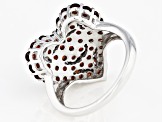 Pre-Owned Red Garnet Rhodium Over Sterling Silver Ring 1.96ctw
