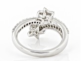 Pre-Owned White Diamond Rhodium Over Sterling Silver Star Band Ring 0.50ctw