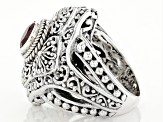 Pre-Owned Red Hessonite Garnet Sterling Silver Solitaire Ring 1.09ct