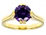 Pre-Owned Purple Cubic Zirconia 18 Yellow Gold Over Sterling Silver Ring 3.62ctw