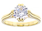 Pre-Owned White Cubic Zirconia 18K Yellow Gold Over Sterling Silver Ring 3.45ctw