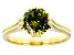 Pre-Owned Green Cubic Zirconia 18K Yellow Gold Over Sterling Silver Ring 3.54ctw