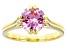 Pre-Owned Pink Cubic Zirconia 18K Yellow Gold Over Sterling Silver Ring 3.47ctw