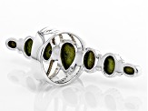 Pre-Owned Green Tasmanian Serpentine Sterling Silver Ring