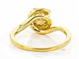 Pre-Owned Moissanite 14k yellow gold over sterling silver ring 1.34ctw DEW.