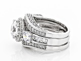 Pre-Owned White Cubic Zirconia Rhodium Over Sterling Silver Ring Set of 3 6.80ctw (4.53ctw DEW)
