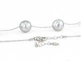 Pre-Owned Platinum Cultured Japanese Akoya Pearl Rhodium Over Sterling Silver 18 Inch Necklace