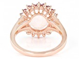 Pre-Owned Multi-Color Ethiopian Opal 18k Rose Gold Over Sterling Silver Halo Ring 2.89ctw