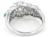 Pre-Owned Moissanite and neon apatite platineve ring 1.32ctw DEW.