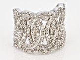 Pre-Owned White Diamond Rhodium Over Sterling Silver Ring 1.50ctw