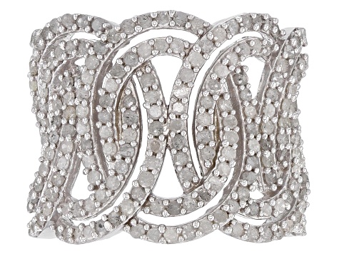 Pre-Owned White Diamond Rhodium Over Sterling Silver Ring 1.50ctw