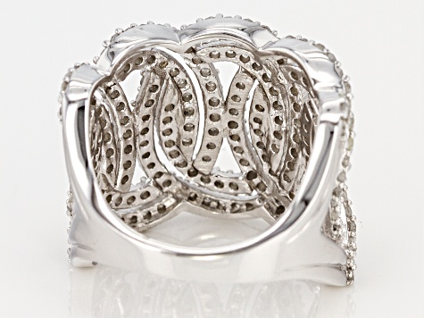 Pre-Owned White Diamond Rhodium Over Sterling Silver Ring 1.50ctw