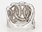 Pre-Owned White Diamond Rhodium Over Sterling Silver Ring 1.50ctw