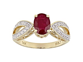 Pre-Owned Red Ruby 14k Yellow Gold Ring 1.65ctw