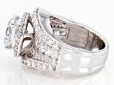 Pre-Owned White Cubic Zirconia Rhodium Over Sterling Silver Ring 9.30ctw (6.20ctw DEW)