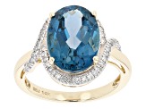 Pre-Owned London Blue Topaz 14k Yellow Gold Ring 6.69ctw