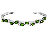 Pre-Owned Chrome Diopside Rhodium Over Sterling Silver Cuff Bracelet