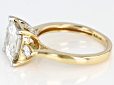 Pre-Owned Moissanite 14k Yellow Gold Ring 4.38ctw DEW.