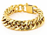 Pre-Owned Gold Tone Mens Curb Link Chain Bracelet