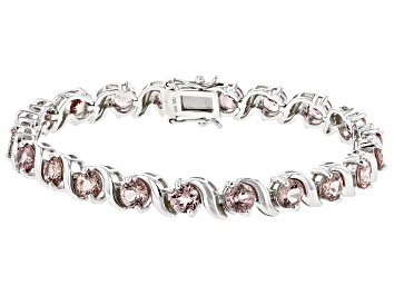 Picture of Pre-Owned Pink Color Shift Garnet Rhodium Over Sterling Silver Bracelet 10.71ctw