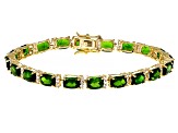 Pre-Owned Green Chrome Diopside 18k Yellow Gold Over Sterling Silver Bracelet 17.88ctw