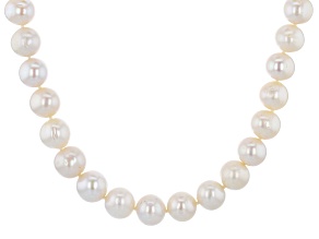 Pre-Owned White Cultured Freshwater Pearl Rhodium Over Sterling Silver 20 Inch Strand Necklace