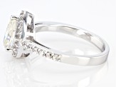 Pre-Owned Strontium Titanate and white zircon rhodium over sterling silver ring 1.82ctw.